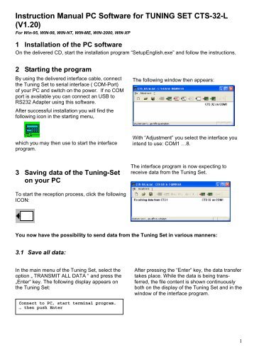Instruction Manual PC Software for TUNING SET CTS ... - tuning-set.de