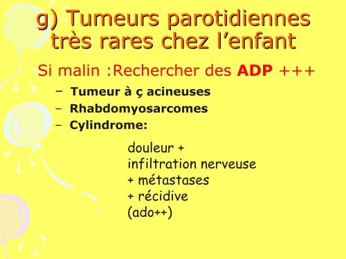 MASSES CERVICALES de l' ENFANT