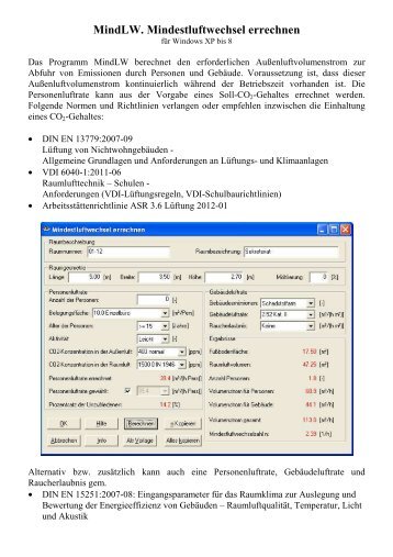 MindLW. Mindestluftwechsel errechnen - Cse-nadler.de