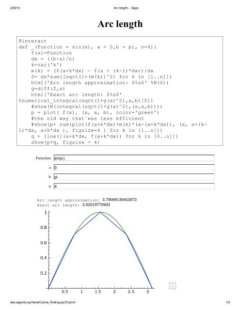 Arc length