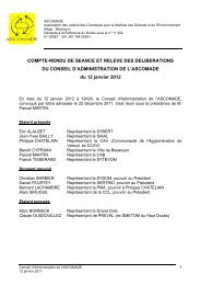 COMPTE-RENDU DE SEANCE ET RELEVE DES ... - Ascomade