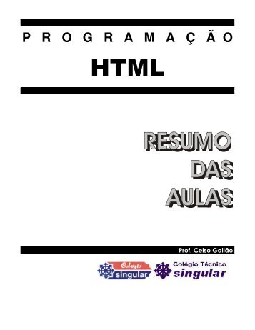 Resumo das Aulas de HTML