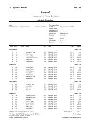 Rangliste Langlauf - Skiclub Alpina St. Moritz