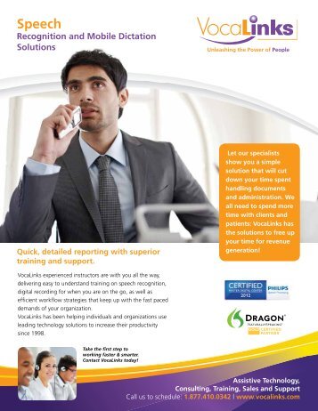 Download Speech Recognition brochure in pdf format - VocaLinks