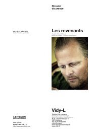 Les revenants Vidy-L - ThÃ©Ã¢tre Vidy Lausanne