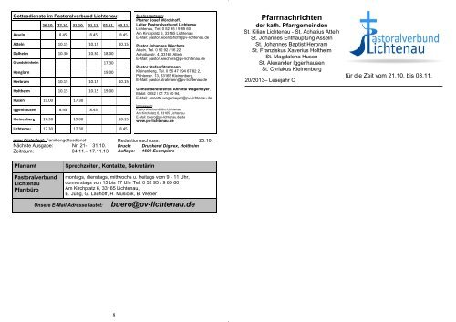 Pfarrnachrichten - Katholische Pfarrgemeinde St. Alexander ...