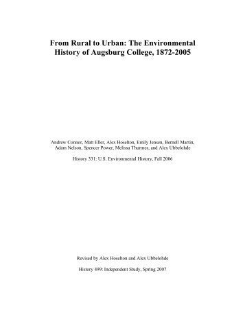 From Rural to Urban: The Environmental History ... - Augsburg College