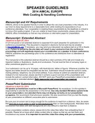 Full Speaker Guidelines in PDF format - Aimcal