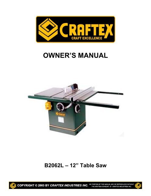 Craftex table saw outlet
