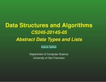 Data Structures and Algorithms - Computer Science - University of ...