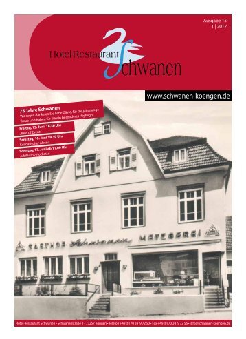 Schwanen-Journal Januar 2012 - Hotel - Restaurant Schwanen