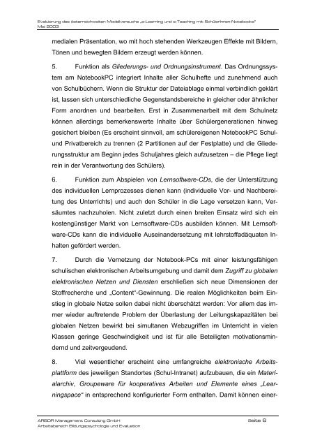 Dr. Christiane Spiel/Vera Popper, Evaluierung des Ã¶sterreichweiten ...