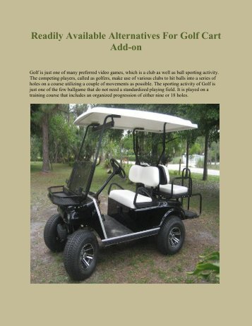 Readily Available Alternatives For Golf Cart Add-on