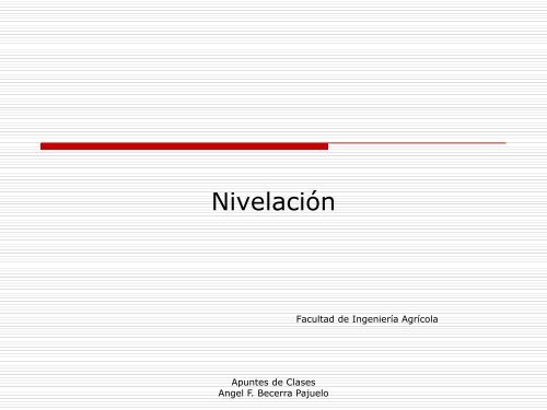 Apuntes: Clases Nivelacion