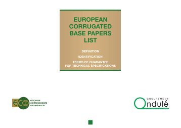european corrugated base papers list - CEPI Containerboard