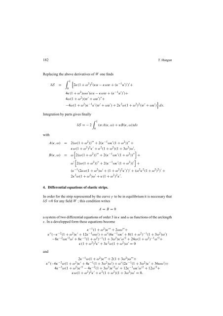 T. Hangan ELASTIC STRIPS AND DIFFERENTIAL GEOMETRY