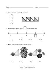 OCSD 3rd Grade Assessment 3.6 Name: Date: 1. What fraction of ...