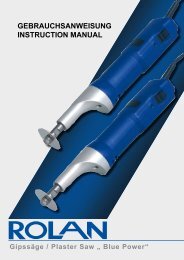 GipssÃ¤ge / Plaster Saw â€ž Blue Powerâ€œ-Download (pdf; 585KB - Rolan