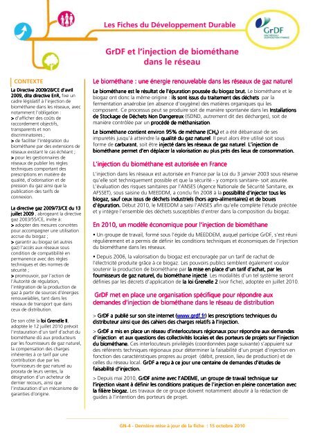 GrDF et l'injection de biomÃ©thane dans le rÃ©seau15102010