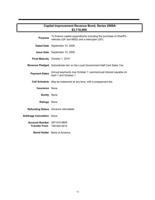 2010 Debt Report - Volusia County Government