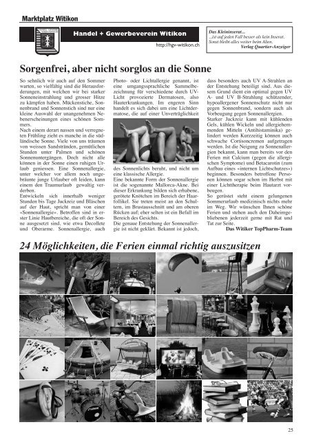 Ausgabe 5, Juli 2013 - Quartier-Anzeiger Archiv