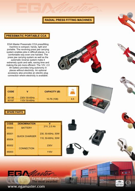 radial press fitting machines pressmatic portable cca - Ega Master