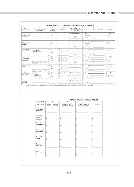 QUESTIONARI E SCHEDE DI RILEVAZIONE - Data - CPO