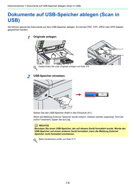 Anzeige aufrufen. - Utax