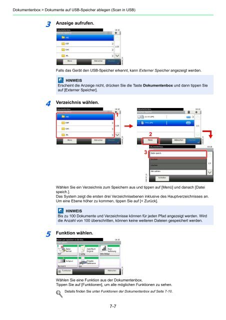 Anzeige aufrufen. - Utax