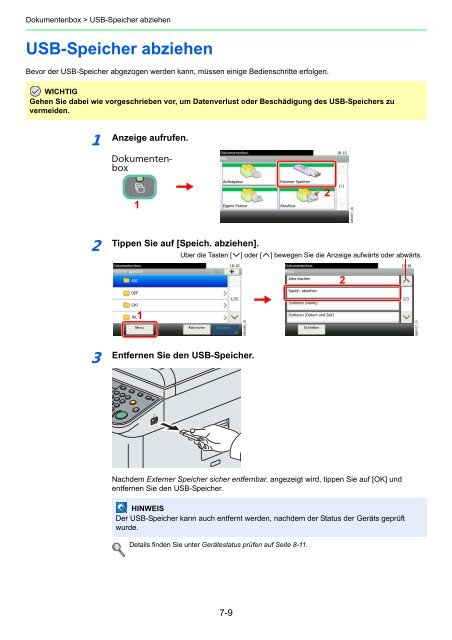 Anzeige aufrufen. - Utax