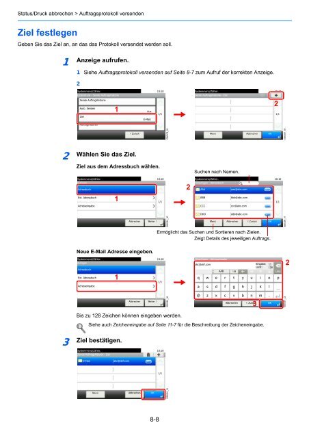 Anzeige aufrufen. - Utax