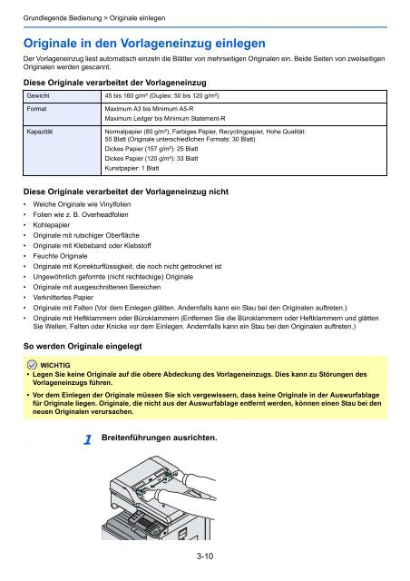 Anzeige aufrufen. - Utax