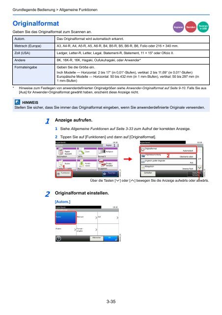 Anzeige aufrufen. - Utax