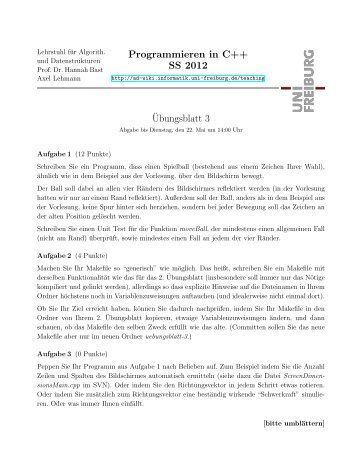 Programmieren in C++, SS 2012, Uebungsblatt 3.pdf - ad-teaching ...