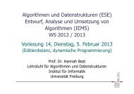 Algorithmen und Datenstrukturen ESE+IEMS, WS 1213, Vorlesung ...