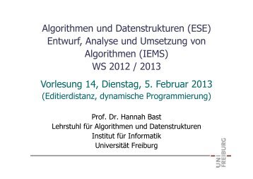 Algorithmen und Datenstrukturen ESE+IEMS, WS 1213, Vorlesung ...