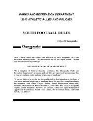 Youth Tackle Football Rules - City of Chesapeake