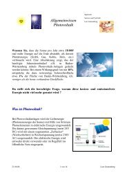 Allgemeinwissen Photovoltaik