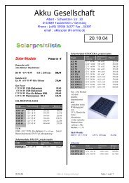 Solar Module - AKKU Gesellschaft  Taubenheim mbH