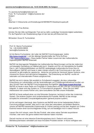Die Bertelsmann Stiftung - fuchssteiner.ch