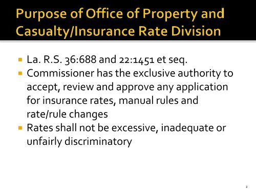 Rate and Rule Review and Approval Process - Louisiana ...