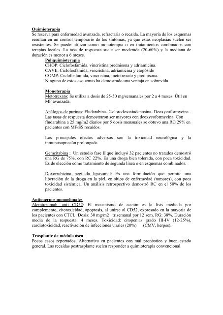 Consenso sobre Linfomas - Sociedad Argentina de DermatologÃ­a