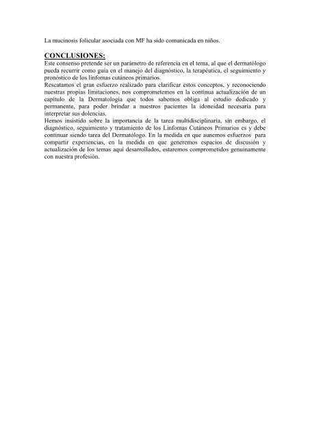 Consenso sobre Linfomas - Sociedad Argentina de DermatologÃ­a