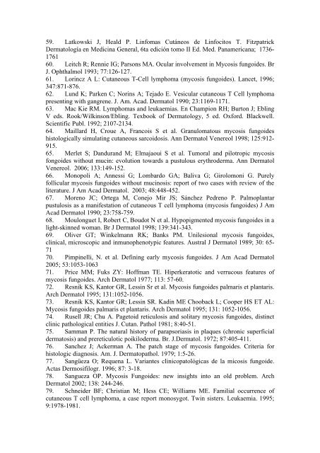 Consenso sobre Linfomas - Sociedad Argentina de DermatologÃ­a