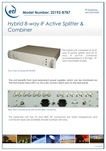 Hybrid 8-way IF Active Splitter & Combiner - ETL Systems