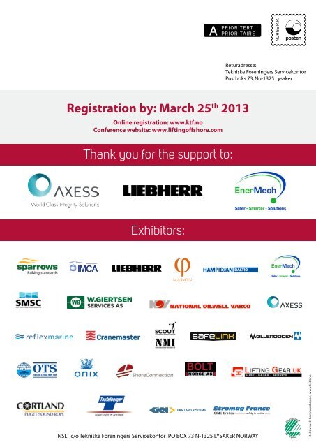 1320100 The 18th North Sea Offshore Cranes & Lifting Conference