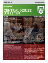 Central House Bulletin AY1213 No. 15 - De La Salle University