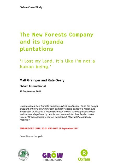 The New Forests Company and its Uganda ... - Oxfam Canada