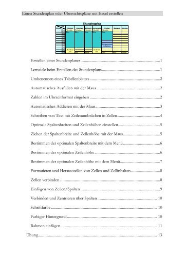 Stundenplan erstellen - EDV Didaktik Dr. Viola Vockrodt-Scholz