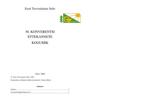 Eesti Tervisekaitse Seltsi 50. konverentsi kogumik - Terviseamet